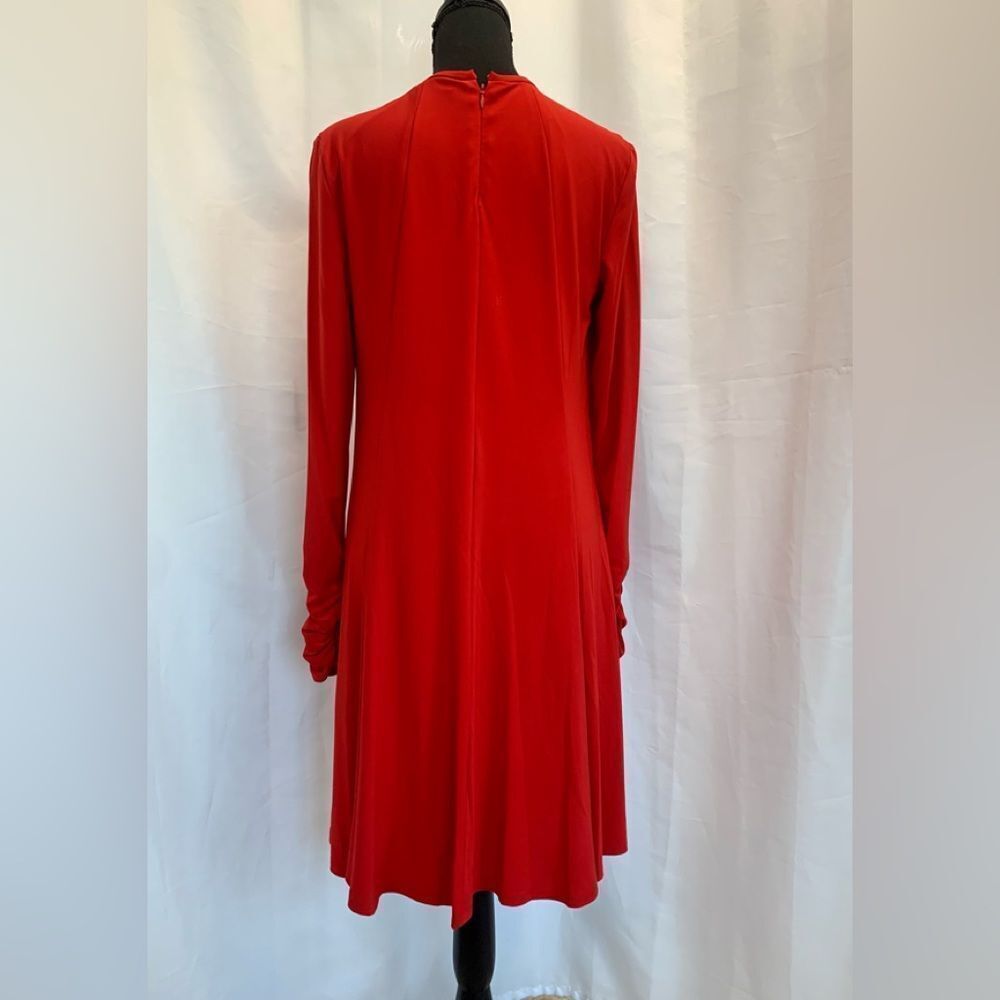 LAUREN Ralph Lauren red Jersey Fit-and-Flare Dress Sz 8 NWOT - Picture 10 of 14